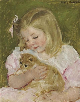 Sara Holding a Cat - Mary Cassatt