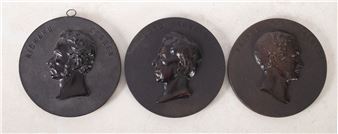 A group of three 'Bois Durci' Bakelite Medallions, with relief busts of ' Prince Albert - Prince Albert